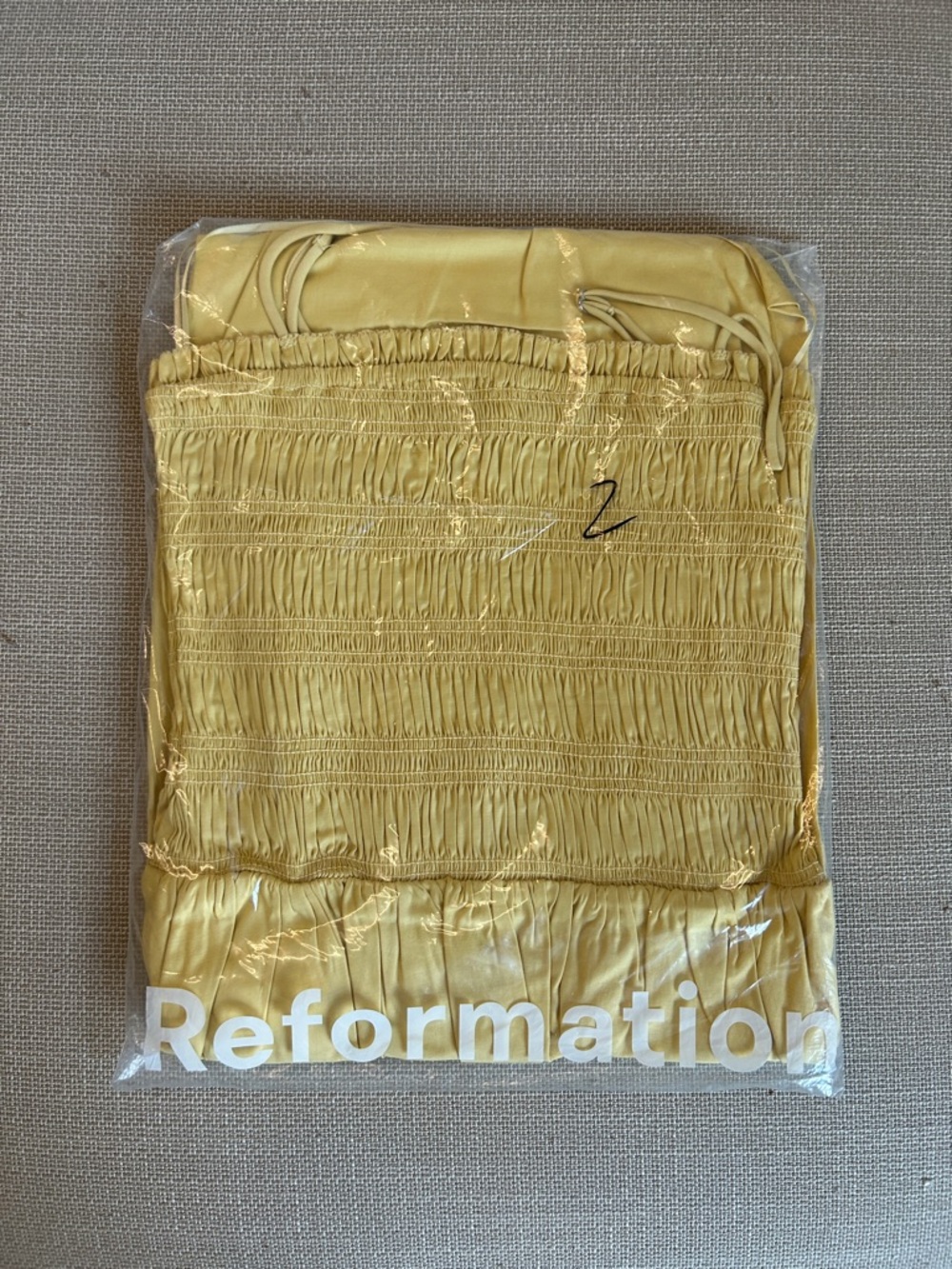 Reformation Kerrie Midi Dress - Parmesan Light Yellow Causal Summer French - Picture 5 of 10